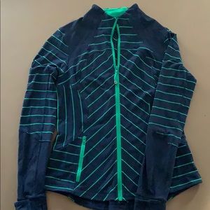 Lululemon Blue/green striped jacket